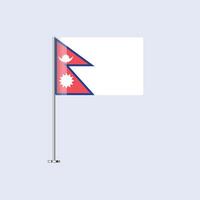 Isolated Nepal Table Flag on Pole, Nepali Flag Design for Print and Web vector