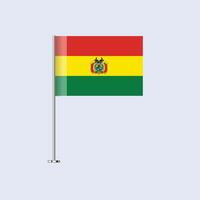 Isolated Bolivia Table Flag on Pole, Bolivian Flag Design for Print and Web vector