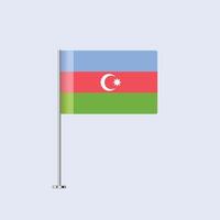 Isolated Azerbaijan Table Flag on Pole, Azerbaijani Flag Design for Print and Web vector