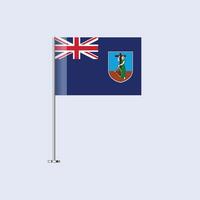 Isolated Montserrat Table Flag on Pole, Montserratian Flag Design for Print and Web vector