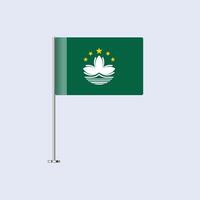 Isolated Macao Table Flag on Pole, Macanese Flag Design for Print and Web vector