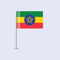 Isolated Ethiopia Table Flag on Pole, Ethiopian Flag Design for Print and Web vector