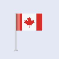 Isolated Canada Table Flag on Pole, Canadian Flag Design for Print and Web vector