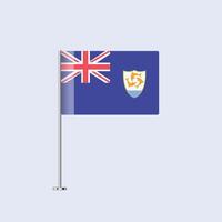 Isolated Anguilla Table Flag on Pole, Anguillian Flag Design for Print and Web vector