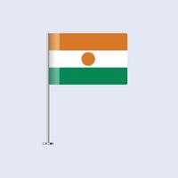 Isolated Niger Table Flag on Pole, Nigerien Flag Design for Print and Web vector