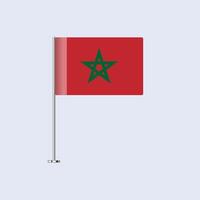 Isolated Morocco Table Flag on Pole, Moroccan Flag Design for Print and Web vector
