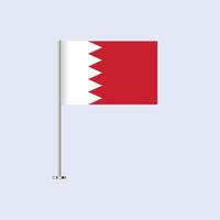 Isolated Bahrain Table Flag on Pole, Bahraini Flag Design for Print and Web vector
