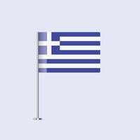 Isolated Greece Table Flag on Pole, Greek Flag Design for Print and Web vector