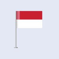 Isolated Monaco Table Flag on Pole, Monegasque Flag Design for Print and Web vector