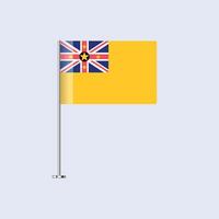 Isolated Niue Table Flag on Pole, Niuean Flag Design for Print and Web vector