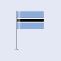 Isolated Botswana Table Flag on Pole, Botswanan Flag Design for Print and Web vector