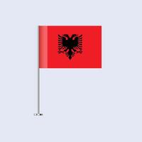 Isolated Albania Table Flag on Pole, Albanian Flag Design for Print and Web vector