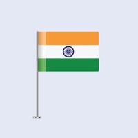 Isolated India Table Flag on Pole, Indian Flag Design for Print and Web vector