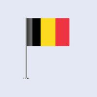 Isolated Belgium Table Flag on Pole, Belgian Flag Design for Print and Web vector