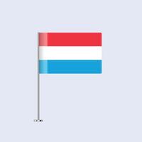 Isolated Luxembourg Table Flag on Pole, Luxembourgish Flag Design for Print and Web vector