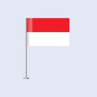 Isolated Indonesia Table Flag on Pole, Indonesian Flag Design for Print and Web vector