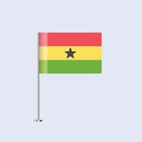 Isolated Ghana Table Flag on Pole, Ghanaian Flag Design for Print and Web vector