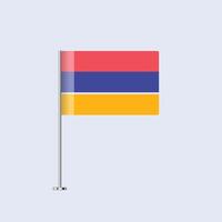 Isolated Armenia Table Flag on Pole, Armenian Flag Design for Print and Web vector