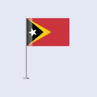 Isolated East Timor Table Flag on Pole, East Timorese Flag Design for Print and Web vector