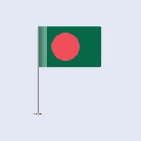 Isolated Bangladesh Table Flag on Pole, Bangladeshi Flag Design for Print and Web vector