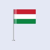 Isolated Hungary Table Flag on Pole, Hungarian Flag Design for Print and Web vector