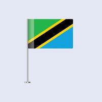 Isolated Tanzania Table Flag on Pole, Tanzanian Flag Design for Print and Web vector