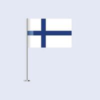 Isolated Finland Table Flag on Pole, Finnish Flag Design for Print and Web vector