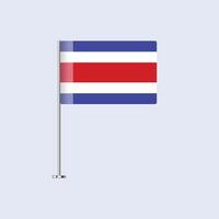 Isolated Costa Rica Table Flag on Pole, Costa Rican Flag Design for Print and Web vector