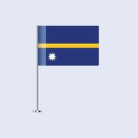 Isolated Nauru Table Flag on Pole, Nauruan Flag Design for Print and Web vector