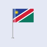 Isolated Namibia Table Flag on Pole, Namibian Flag Design for Print and Web vector
