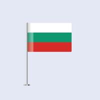 Isolated Bulgaria Table Flag on Pole, Bulgarian Flag Design for Print and Web vector