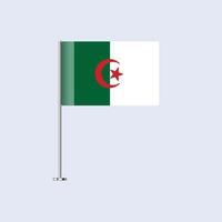 Isolated Algeria Table Flag on Pole, Algerian Flag Design for Print and Web vector