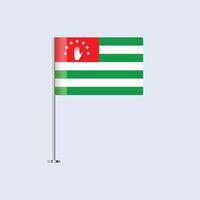Isolated Abkhazia Table Flag on Pole, Abkhazian Flag Design for Print and Web vector