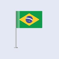 Isolated Brazil Table Flag on Pole, Brazilian Flag Design for Print and Web vector