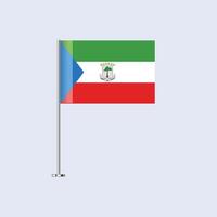 Isolated Equatorial Guinea Table Flag on Pole, Equatorial Guinean Flag Design for Print and Web vector