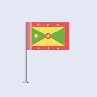 Isolated Grenada Table Flag on Pole, Grenadian Flag Design for Print and Web vector