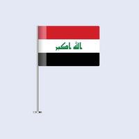 Isolated Iraq Table Flag on Pole, Iraqi Flag Design for Print and Web vector