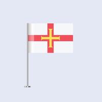 Isolated Guernsey Table Flag on Pole, Guernseyan Flag Design for Print and Web vector