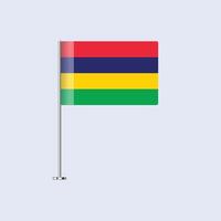 Isolated Mauritius Table Flag on Pole, Mauritian Flag Design for Print and Web vector