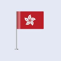 Isolated Hong Kong Table Flag on Pole, Hong Kong Flag Design for Print and Web vector
