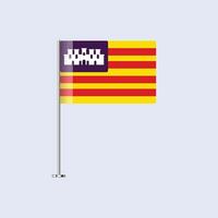 Isolated Balearic Islands Table Flag on Pole, Balearic Flag Design for Print and Web vector