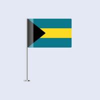 Isolated Bahamas Table Flag on Pole, Bahamian Flag Design for Print and Web vector