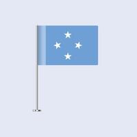 Isolated Micronesia Table Flag on Pole, Micronesian Flag Design for Print and Web vector