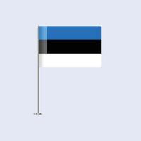 Isolated Estonia Table Flag on Pole, Estonian Flag Design for Print and Web vector