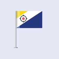 Isolated Bonaire Table Flag on Pole, Bonaire Flag Design for Print and Web vector