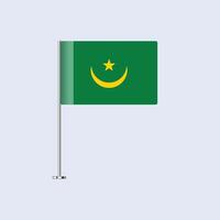 Isolated Mauritania Table Flag on Pole, Mauritanian Flag Design for Print and Web vector