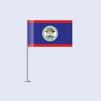 Isolated Belize Table Flag on Pole, Belizean Flag Design for Print and Web vector
