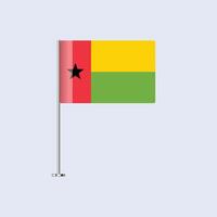 Isolated Guinea-Bissau Table Flag on Pole, Guinea-Bissauan Flag Design for Print and Web vector