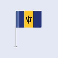 Isolated Barbados Table Flag on Pole, Barbadian Flag Design for Print and Web vector
