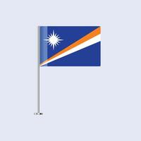 Isolated Marshall Islands Table Flag on Pole, Marshallese Flag Design for Print and Web vector